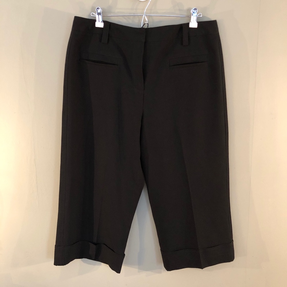 Black Capri Dress Pants with Cuff